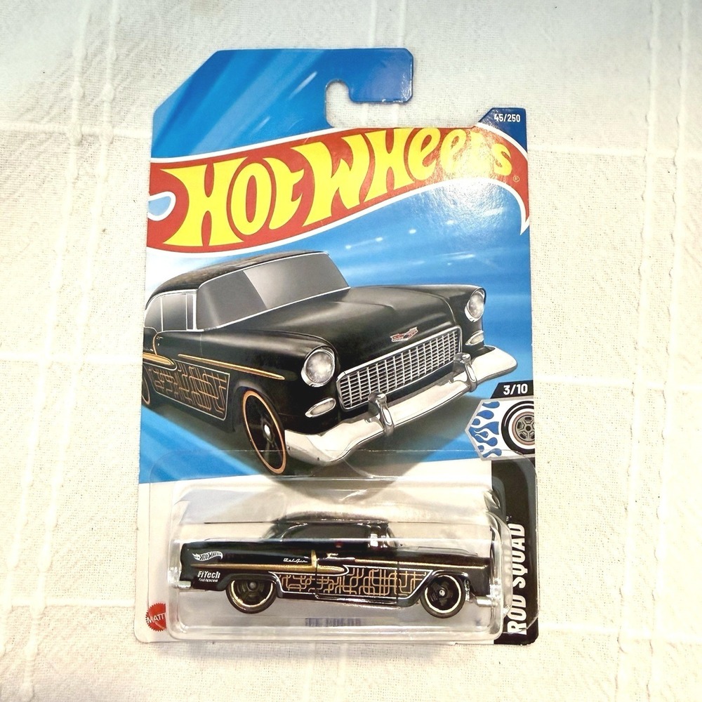 Hot Wheels 2025 Mainline Factory Sealed Rod Squad '55 Chevy Black